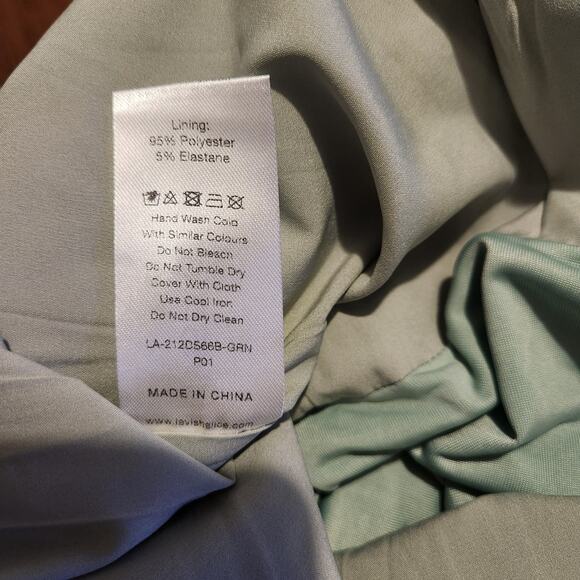 NEW Lavish Alice sage sequin feather embellished dress size 10 - Picture 5 of 6